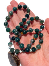 Load image into Gallery viewer, Moss Agate + Chocolate Calcite Handmade Necklace NEW!