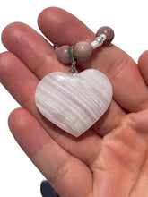 Load image into Gallery viewer, Pink Mangano Calcite + Pink Petrified Wood Handmade Necklace NEW!