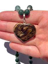 Load image into Gallery viewer, Moss Agate + Chocolate Calcite Handmade Necklace NEW!
