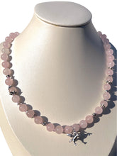 Load image into Gallery viewer, Handmade Rose Quartz + Pegasus Necklace NEW!