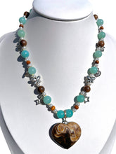 Load image into Gallery viewer, Amazonite + Chocolate Calcite Handmade Necklace