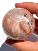 Load image into Gallery viewer, Pink Carnelian + Flower Agate Sphere