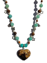 Load image into Gallery viewer, Amazonite + Chocolate Calcite Handmade Necklace