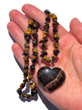 Load image into Gallery viewer, Tigers Eye + Chocolate Calcite Handmade Necklace NEW!