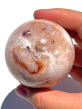 Load image into Gallery viewer, Pink Carnelian + Flower Agate Sphere