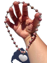 Load image into Gallery viewer, Pink Mangano Calcite + Pink Petrified Wood Handmade Necklace NEW!