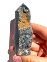 Load image into Gallery viewer, Damaged Black Druzy Chalcedony Tower NEW!