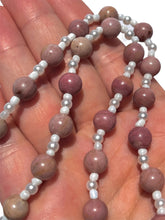 Load image into Gallery viewer, Pink Mangano Calcite + Pink Petrified Wood Handmade Necklace NEW!
