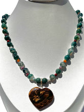Load image into Gallery viewer, Moss Agate + Chocolate Calcite Handmade Necklace NEW!