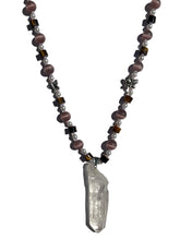 Load image into Gallery viewer, Tigers Eye + Catseye Handmade Necklace