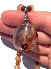 Load image into Gallery viewer, Fire Quartz + Wood Handmade Necklace NEW!