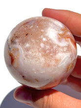 Load image into Gallery viewer, Pink Carnelian + Flower Agate Sphere