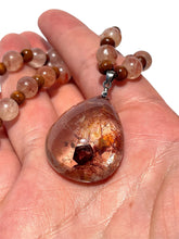 Load image into Gallery viewer, Fire Quartz + Wood Handmade Necklace NEW!