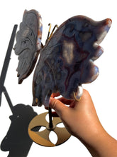 Load image into Gallery viewer, XXL Black Flower Agate Butterfly NEW!
