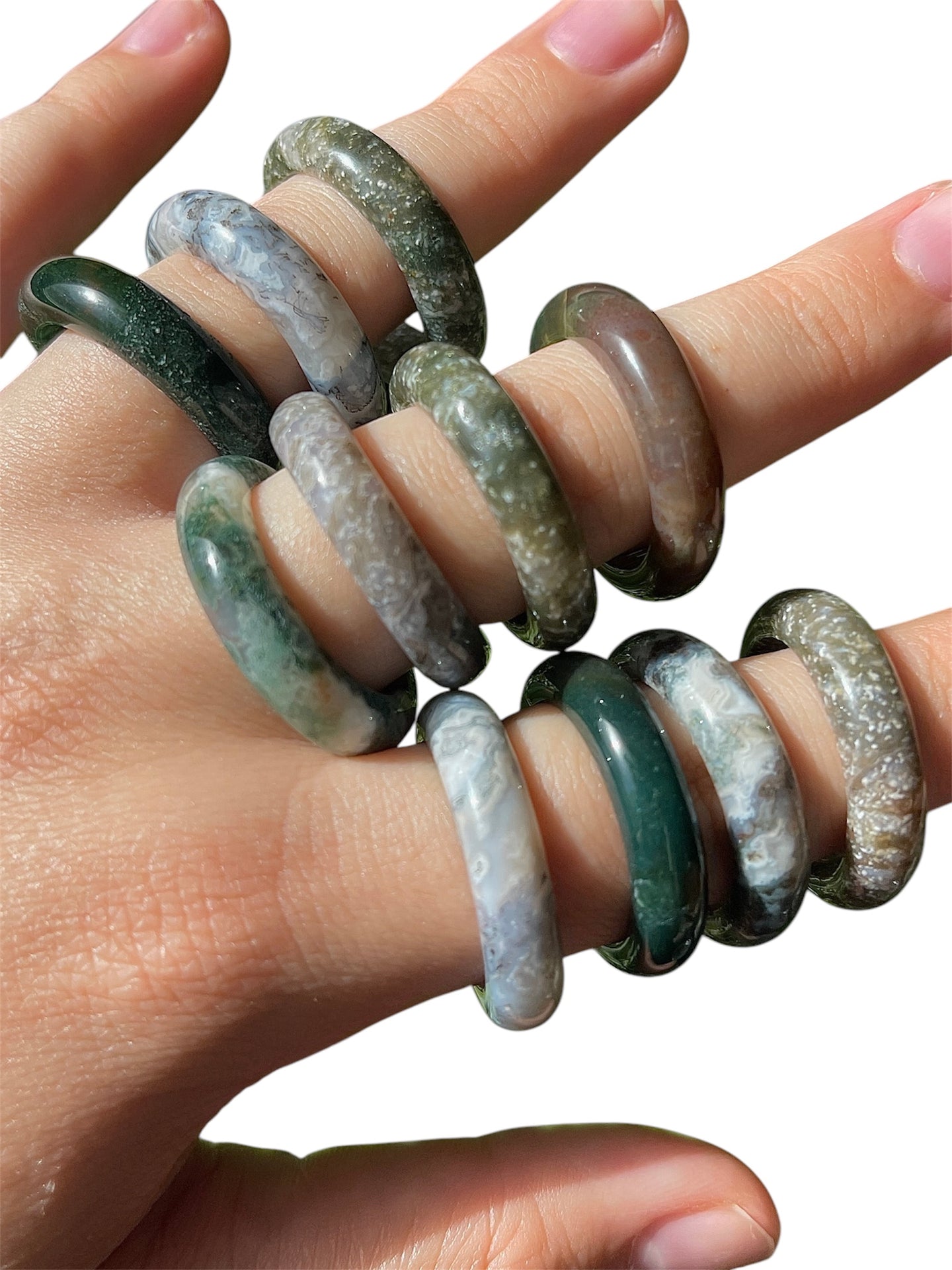 Moss Agate Rings