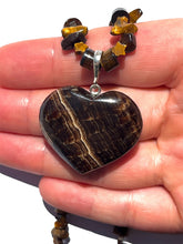 Load image into Gallery viewer, Tigers Eye + Chocolate Calcite Handmade Necklace NEW!
