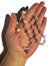 Load image into Gallery viewer, Fresh Water Pearl + Rose Quartz+ Pegasus Handmade Necklace NEW!
