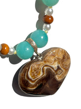 Load image into Gallery viewer, Amazonite + Chocolate Calcite Handmade Necklace
