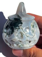 Load image into Gallery viewer, Moss Agate Heart Eyed Jack-O-Lantern  NEW!
