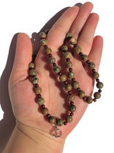 Load image into Gallery viewer, Handmade Rhyolite + Peace Sign Necklace
