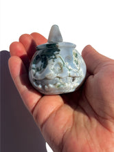 Load image into Gallery viewer, Moss Agate Heart Eyed Jack-O-Lantern  NEW!
