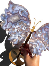 Load image into Gallery viewer, XXL Black Flower Agate Butterfly NEW!
