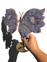 Load image into Gallery viewer, XXL Black Flower Agate Butterfly NEW!
