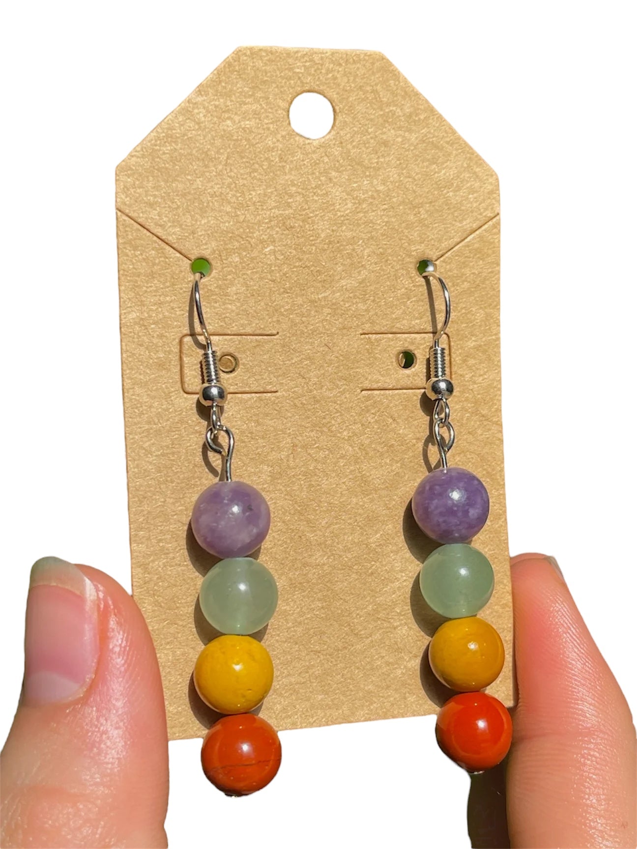 Beaded Crystal Rainbow Earrings