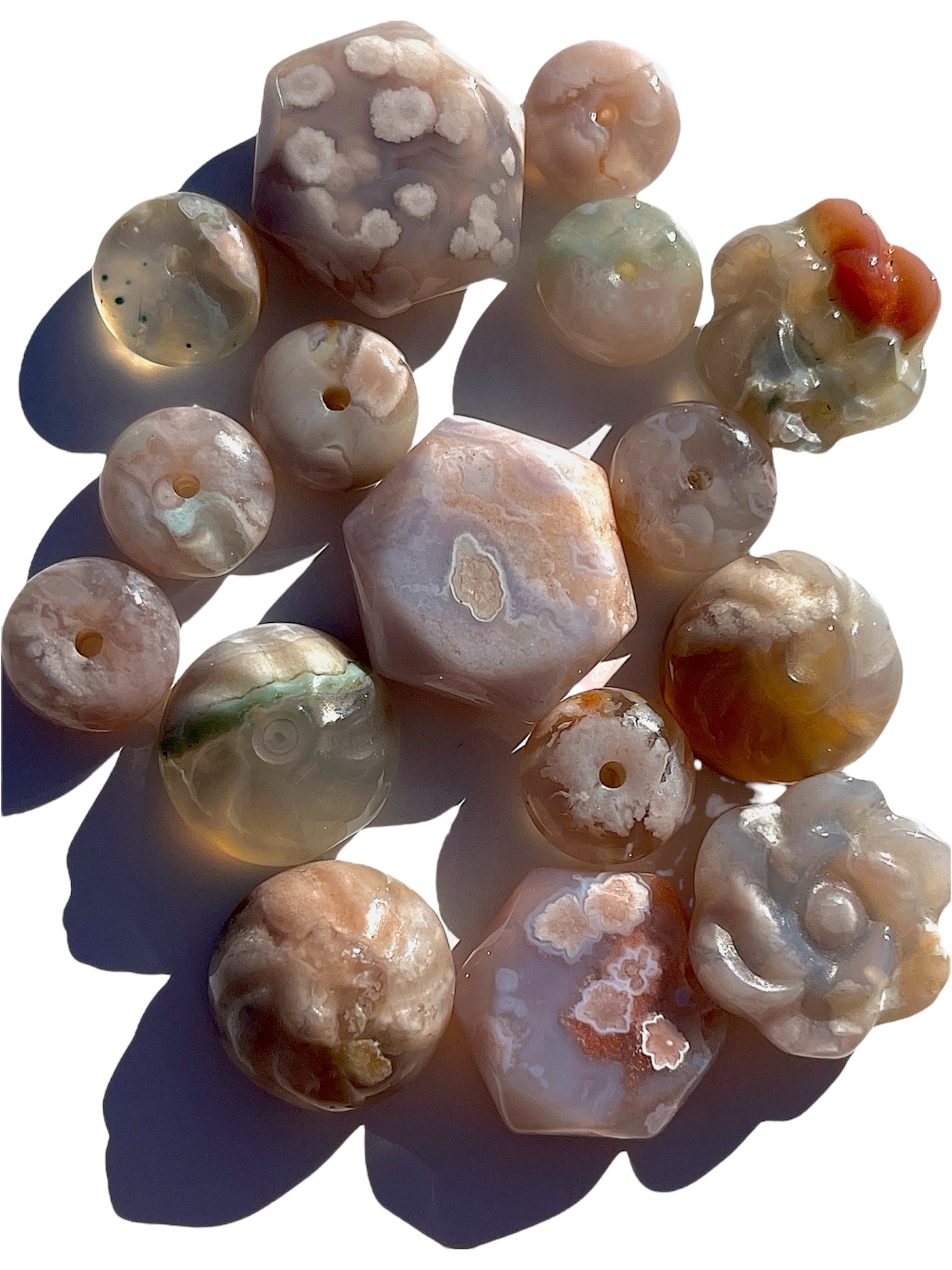 Mini Flower Agate Carvings NEW!