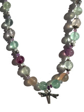 Load image into Gallery viewer, Handmade Fluorite + Dragonfly Necklace
