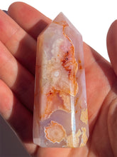 Load image into Gallery viewer, Imperfect Pink Carnelian + Flower Agate Tower NEW!

