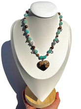 Load image into Gallery viewer, Amazonite + Chocolate Calcite Handmade Necklace
