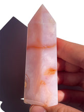 Load image into Gallery viewer, Imperfect Pink Carnelian + Flower Agate Tower NEW!

