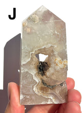 Load image into Gallery viewer, Black or Blue Flower Agate Towers, Choose Your Own NEW!
