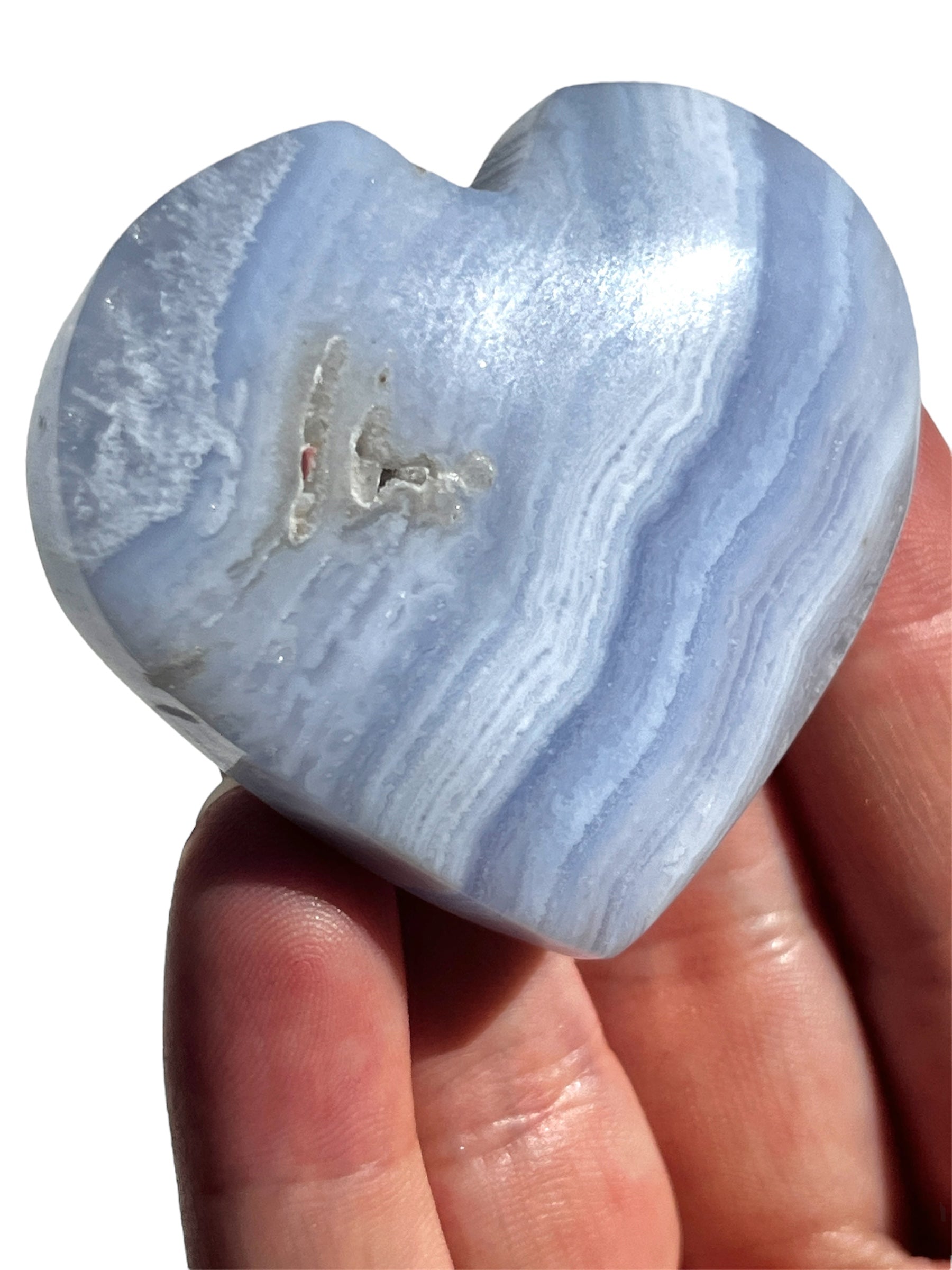 Blue Lace Agate Heart NEW!