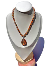 Load image into Gallery viewer, Fire Quartz + Wood Handmade Necklace NEW!
