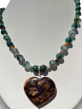 Load image into Gallery viewer, Moss Agate + Chocolate Calcite Handmade Necklace NEW!

