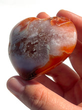 Load image into Gallery viewer, Pink Carnelian + Flower Agate Heart NEW!
