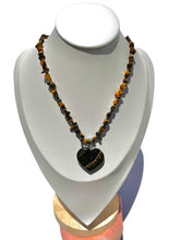 Load image into Gallery viewer, Tigers Eye + Chocolate Calcite Handmade Necklace NEW!
