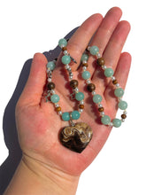 Load image into Gallery viewer, Amazonite + Chocolate Calcite Handmade Necklace
