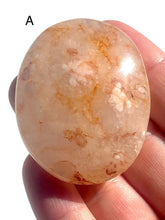 Load image into Gallery viewer, Pink Carnelian + Flower Agate Palmstones, Choose Your Own NEW!
