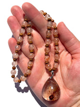 Load image into Gallery viewer, Fire Quartz + Wood Handmade Necklace NEW!
