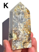 Load image into Gallery viewer, Black or Blue Flower Agate Towers, Choose Your Own NEW!
