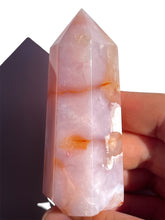 Load image into Gallery viewer, Imperfect Pink Carnelian + Flower Agate Tower NEW!
