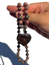 Load image into Gallery viewer, Rhodonite + Chocolate Calcite Handmade Necklace
