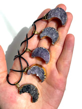 Load image into Gallery viewer, Amethyst Cluster Moon Necklace
