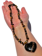 Load image into Gallery viewer, Tigers Eye + Chocolate Calcite Handmade Necklace NEW!
