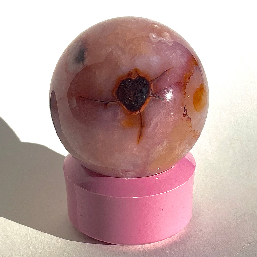 ⊹ Rare Bubble Gum Pink Carnelian + Flower Agate Sphere ⊹ Choose Your Own ⊹ NEW!