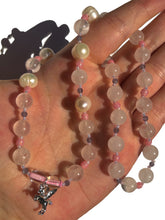 Load image into Gallery viewer, Fresh Water Pearl + Rose Quartz+ Pegasus Handmade Necklace NEW!
