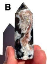 Load image into Gallery viewer, Black or Blue Flower Agate Towers, Choose Your Own NEW!
